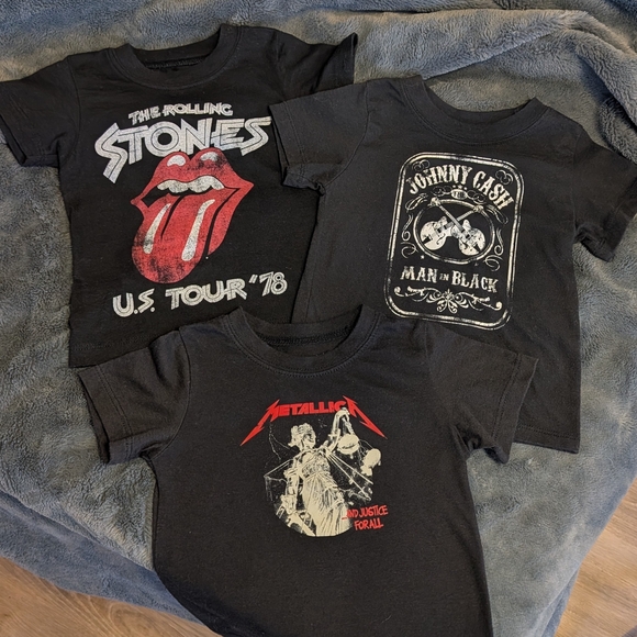the Rolling Stones Other - Baby Band Shirts Iconic Rock Baby Heavy Metal Concert Graphic Tees Set of 3